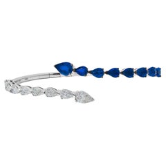 Diamond and Sapphire Bypass Cuff Bracelet