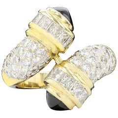 Diamond and Sapphire Bypass Ring