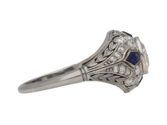 Diamond and Sapphire Cluster Ring, circa 1920