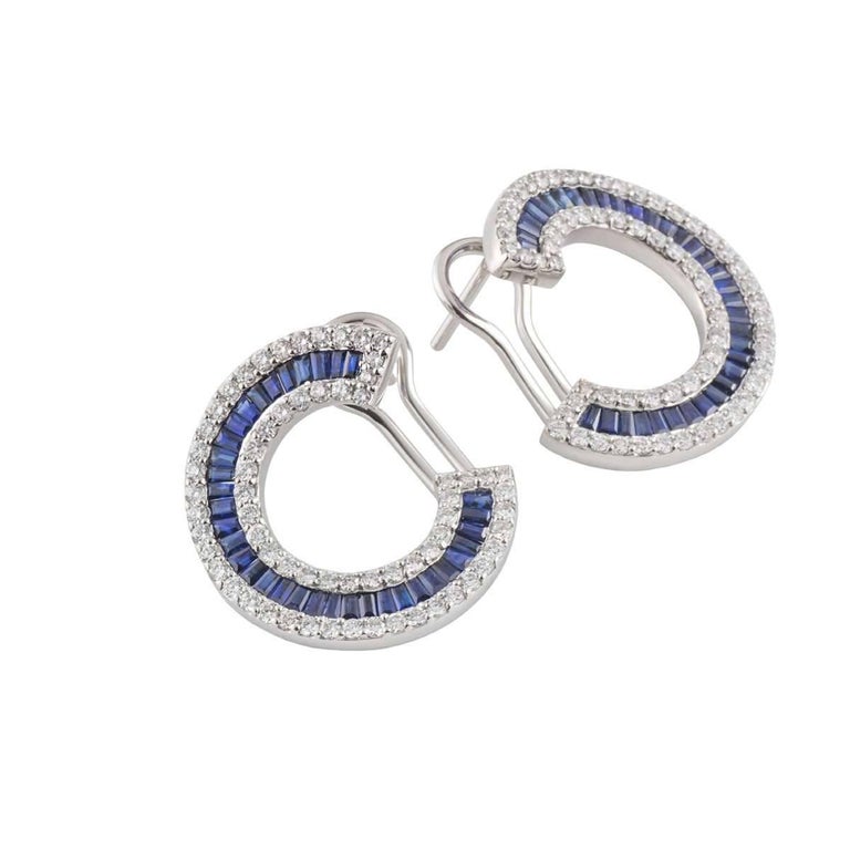 Diamond and Sapphire Earrings For Sale at 1stDibs