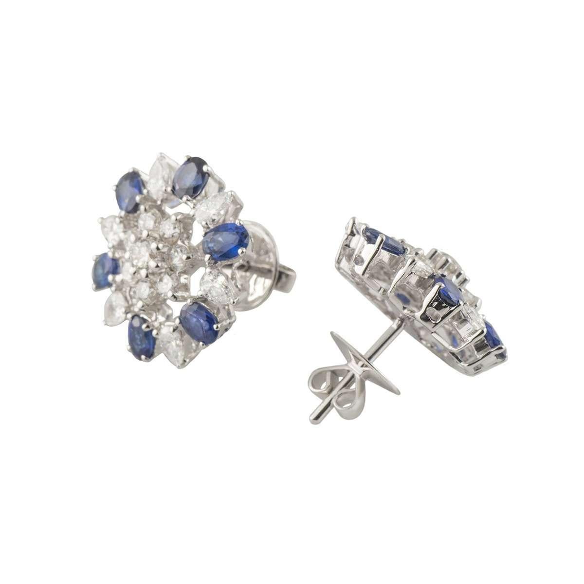 Diamond and Sapphire Earrings In Excellent Condition In London, GB