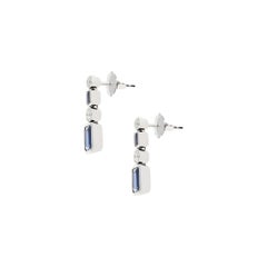 Diamond and Sapphire Earrings in White Gold, 2.84 Carat
