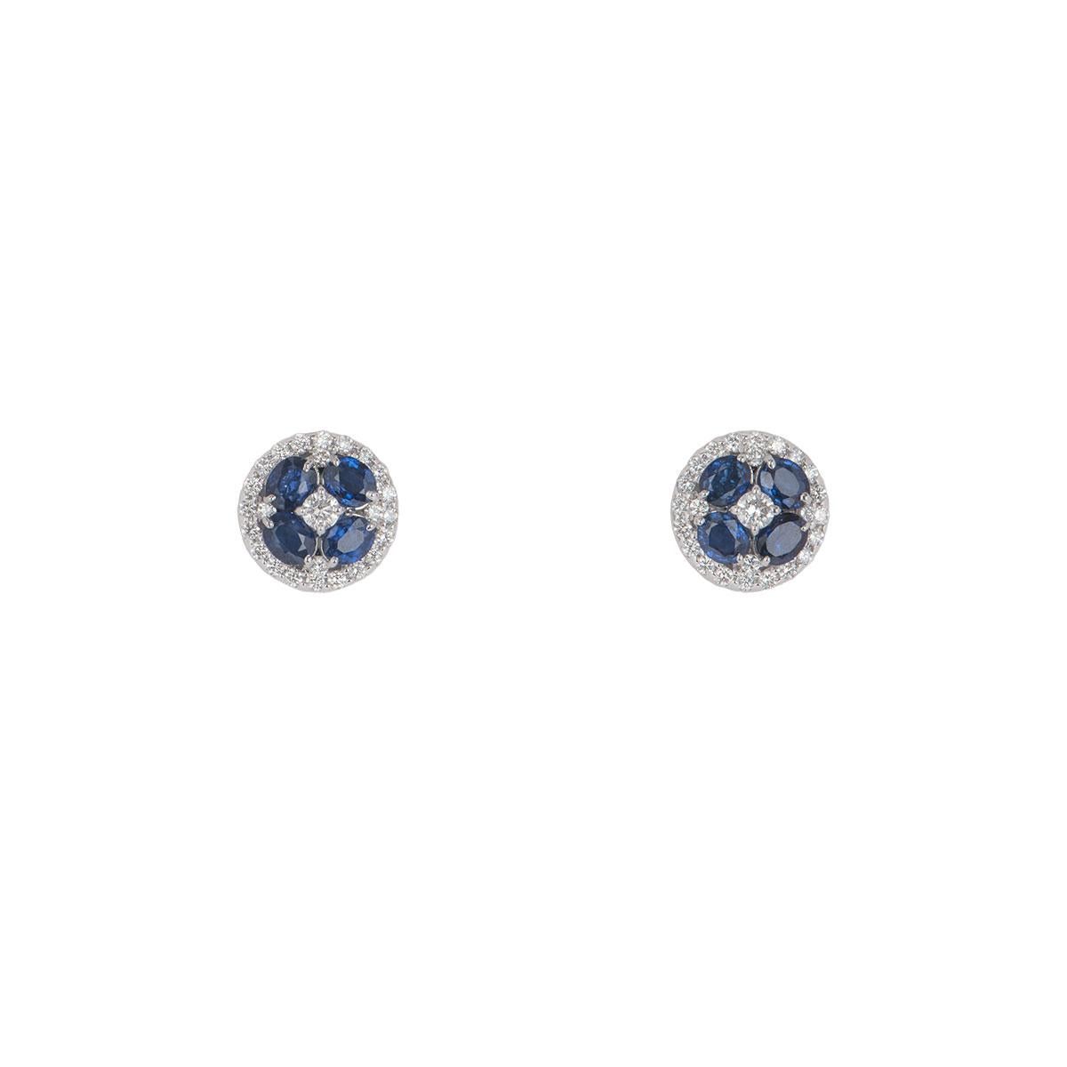 Diamond and Sapphire Floral Earrings