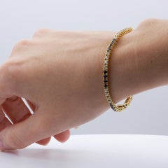 Diamond and Sapphire Gold Tennis Bracelet