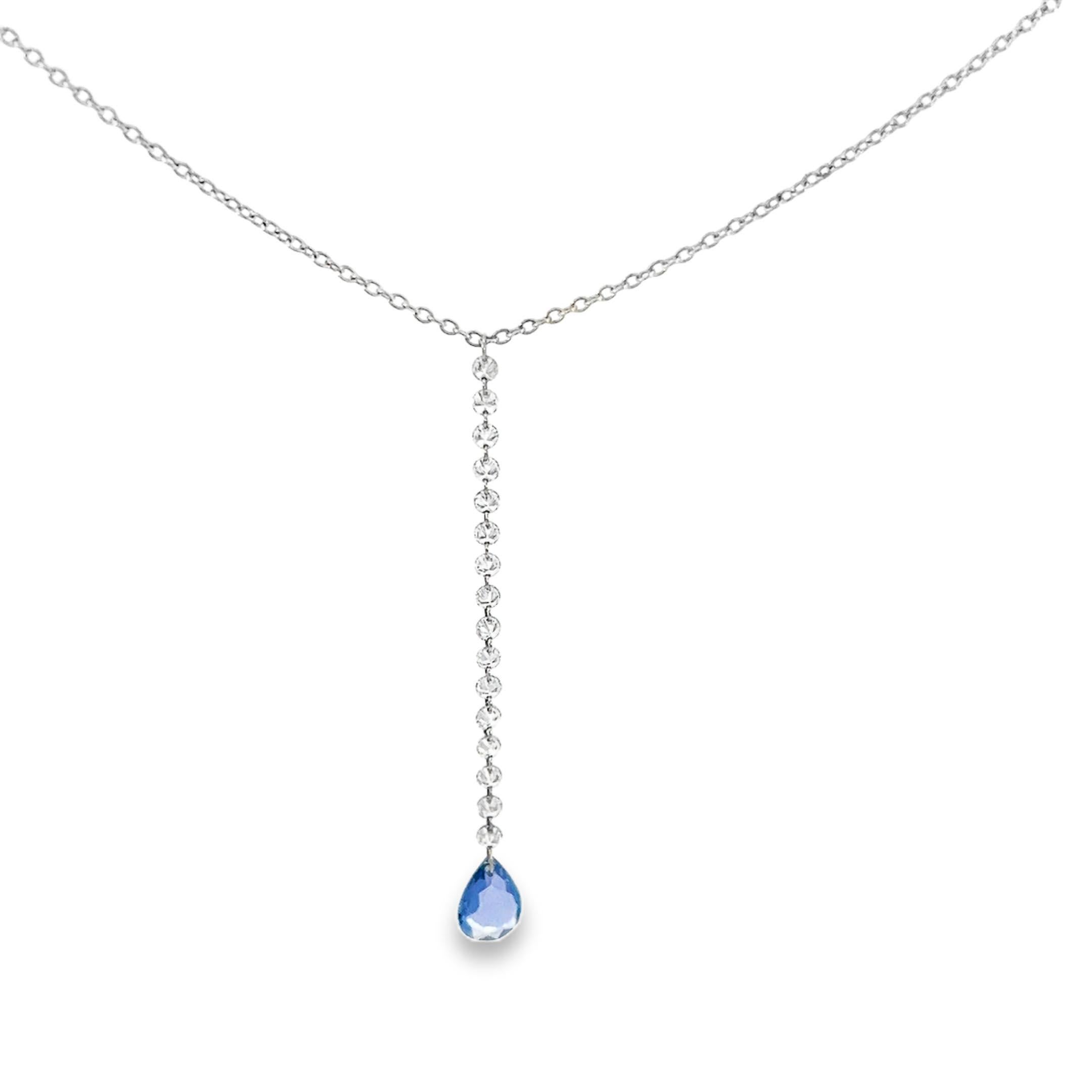 Contemporaneo Collana Lariat con diamanti e zaffiri in vendita