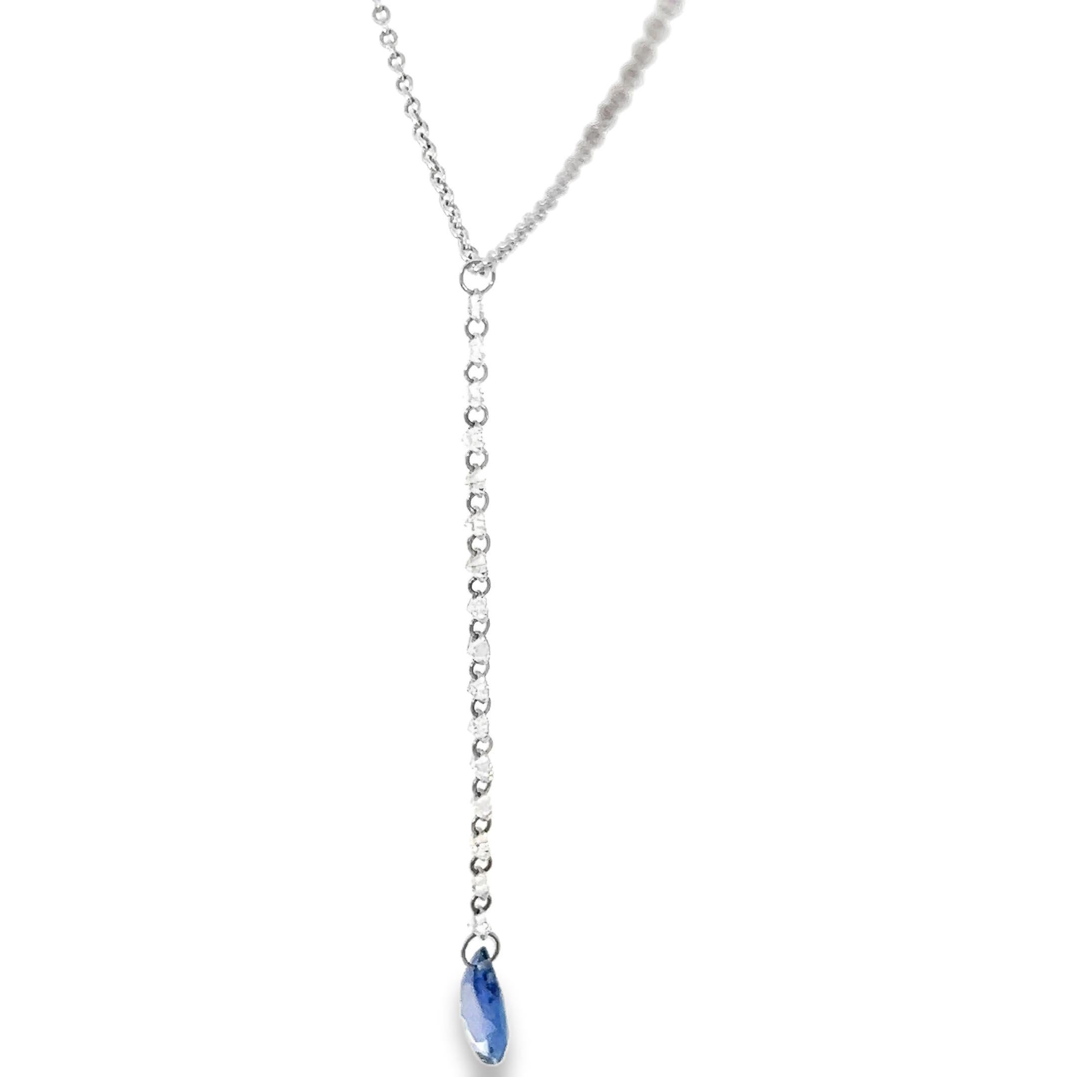 Collana Lariat con diamanti e zaffiri In condizioni Nuovo in vendita a Beverly Hills, CA