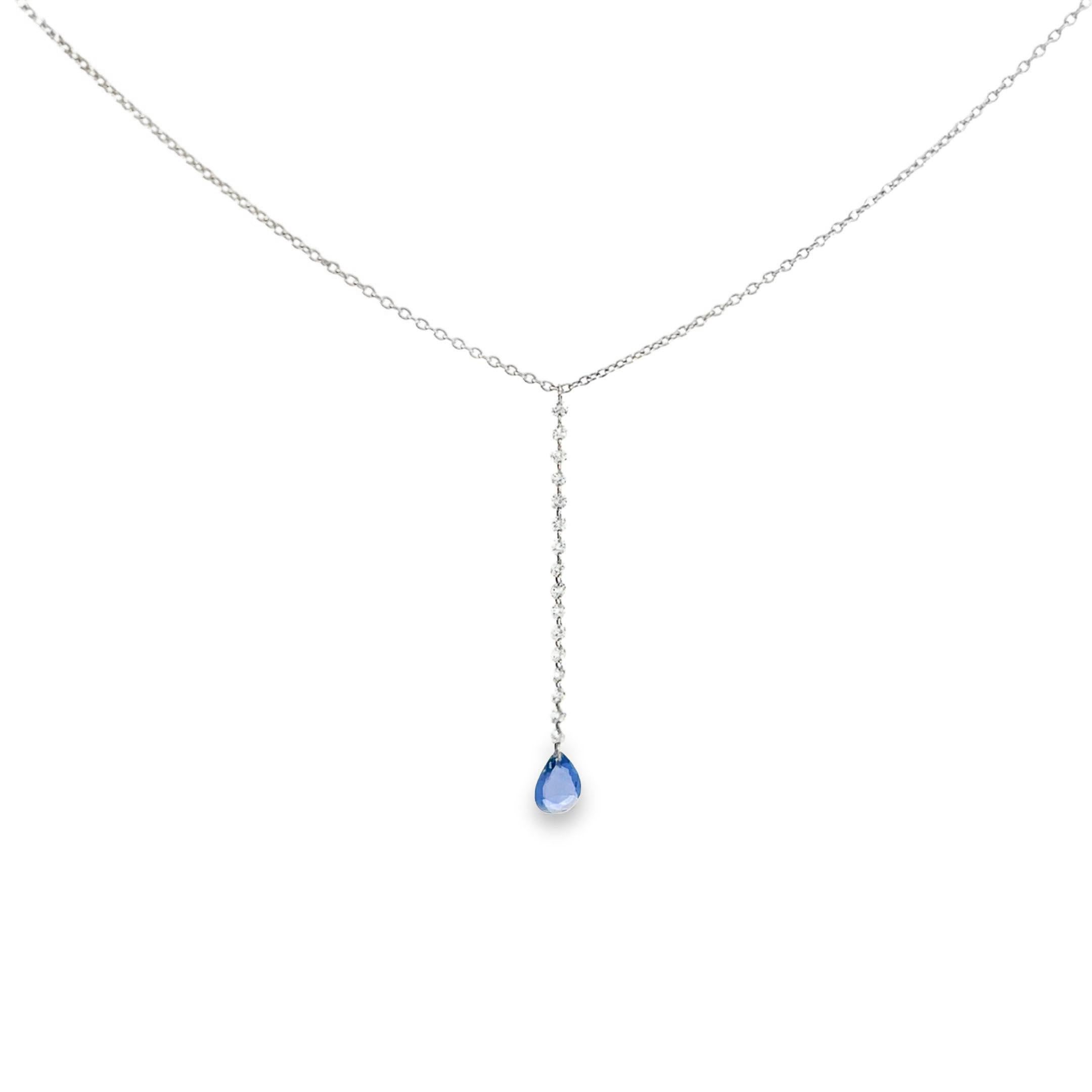 Donna Collana Lariat con diamanti e zaffiri in vendita