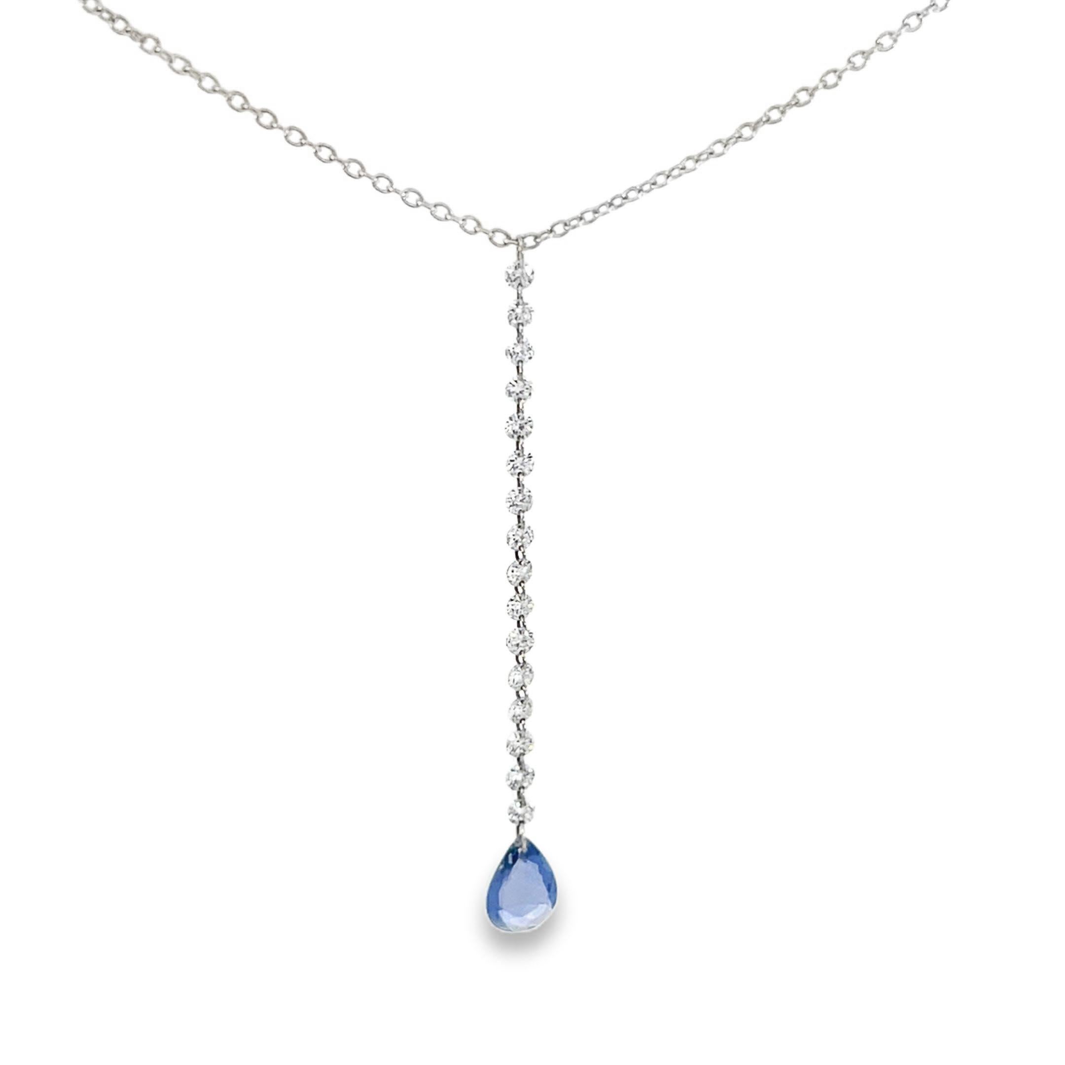 Collana Lariat con diamanti e zaffiri in vendita 1