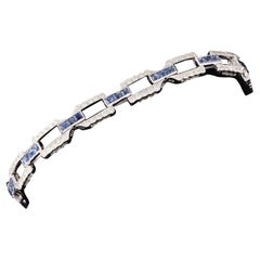 Diamant- und Saphir-Gliederarmband