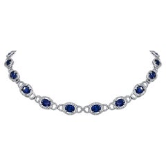 Diamond and Sapphire Link Necklace