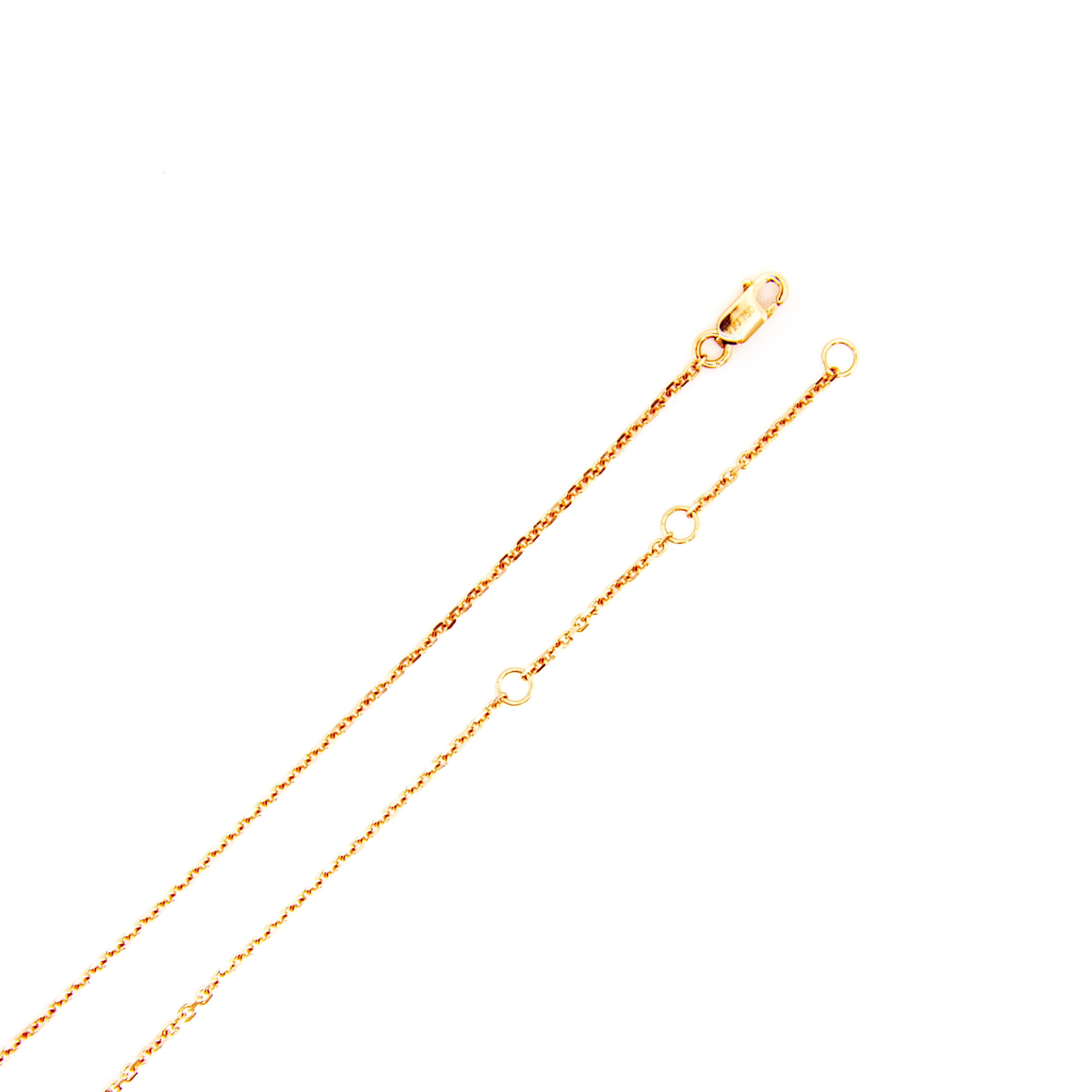 Diamant und Saphir Halskette Rose Gold Kette  (Rosenschliff) im Angebot