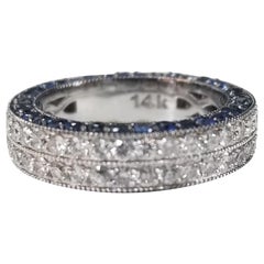 Diamond and Sapphire Pave Eternity Ring