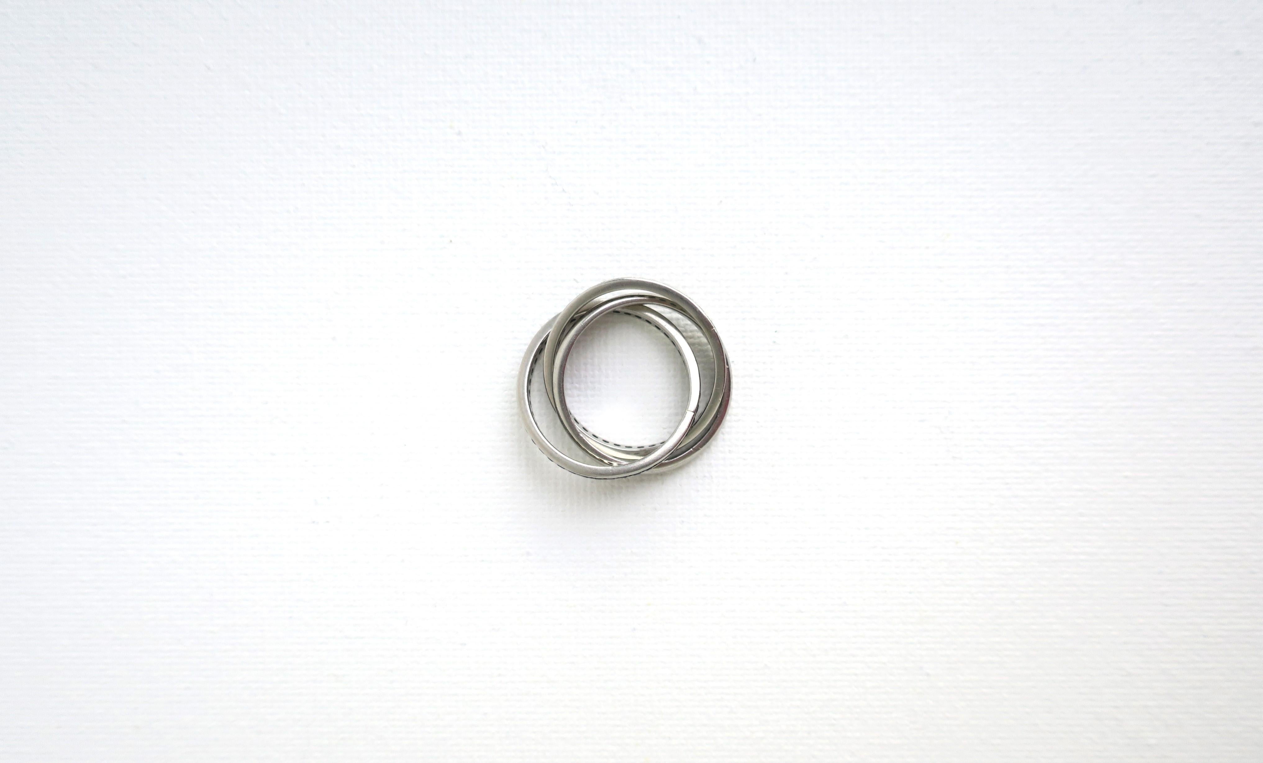 Platin Trinity Drei Eternity-Ring mit Diamanten und Saphiren 7