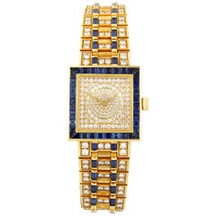 Bulgari  Diamond and Sapphire Quadrato Wristwatch