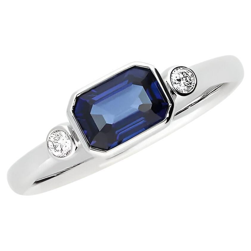 Im Angebot: Diamant- und Saphirring aus 18kt Weißgold, 1,54 Karat ()