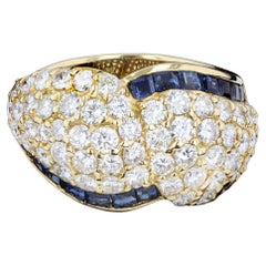 Diamond and Sapphire Swish Ring