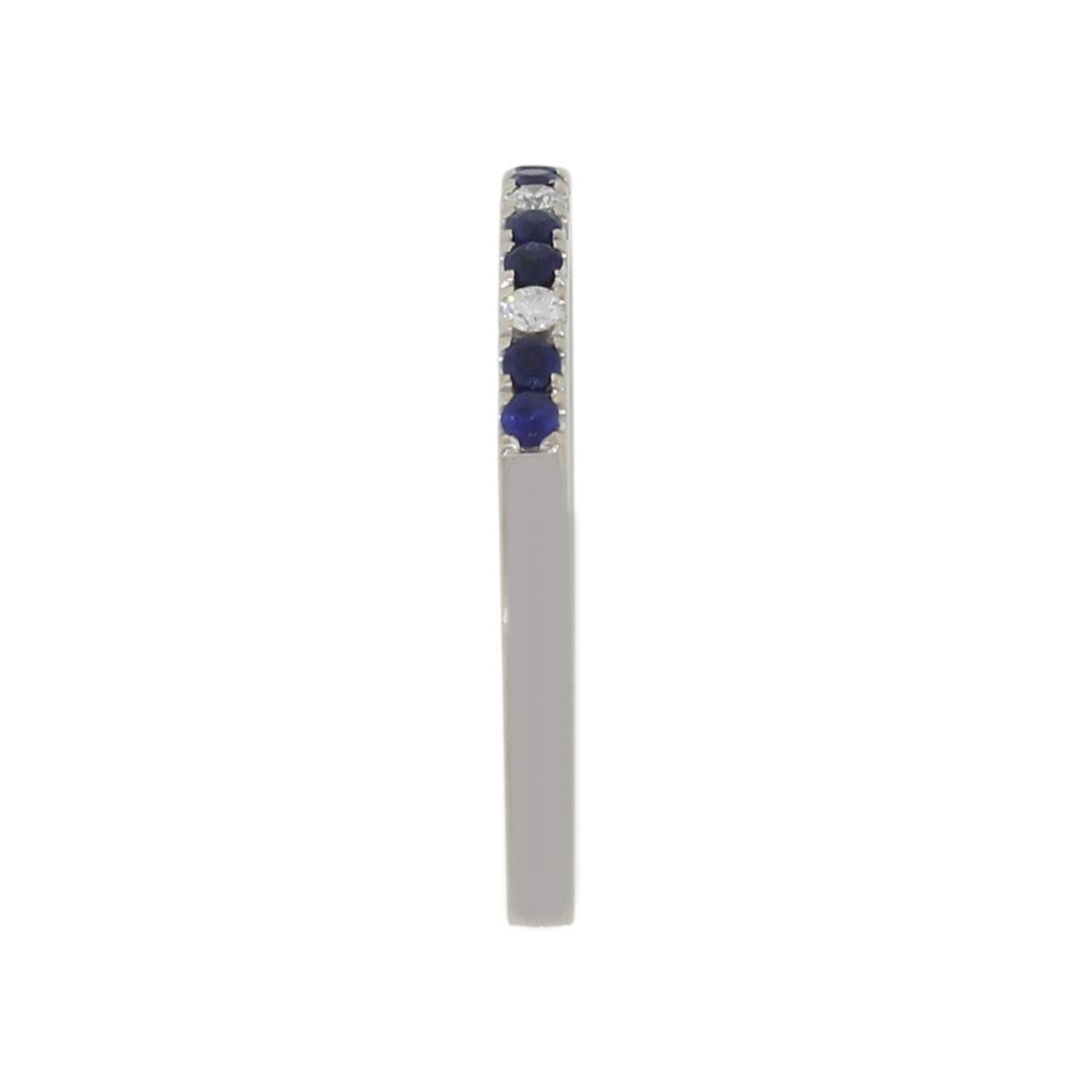 Round Cut Diamond and Sapphire Thin Stackable Band
