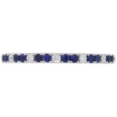 Diamond and Sapphire Thin Stackable Band