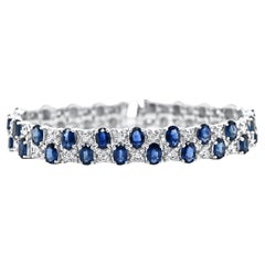 Diamond and Sapphire Two Row Bracelet