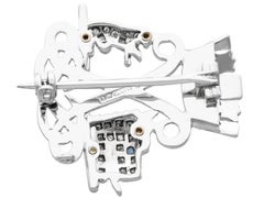 Diamond and Sapphire White Gold Argyll and Sutherland Highlanders Brooch