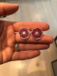 Diamant- und Spinell-Ohrringe