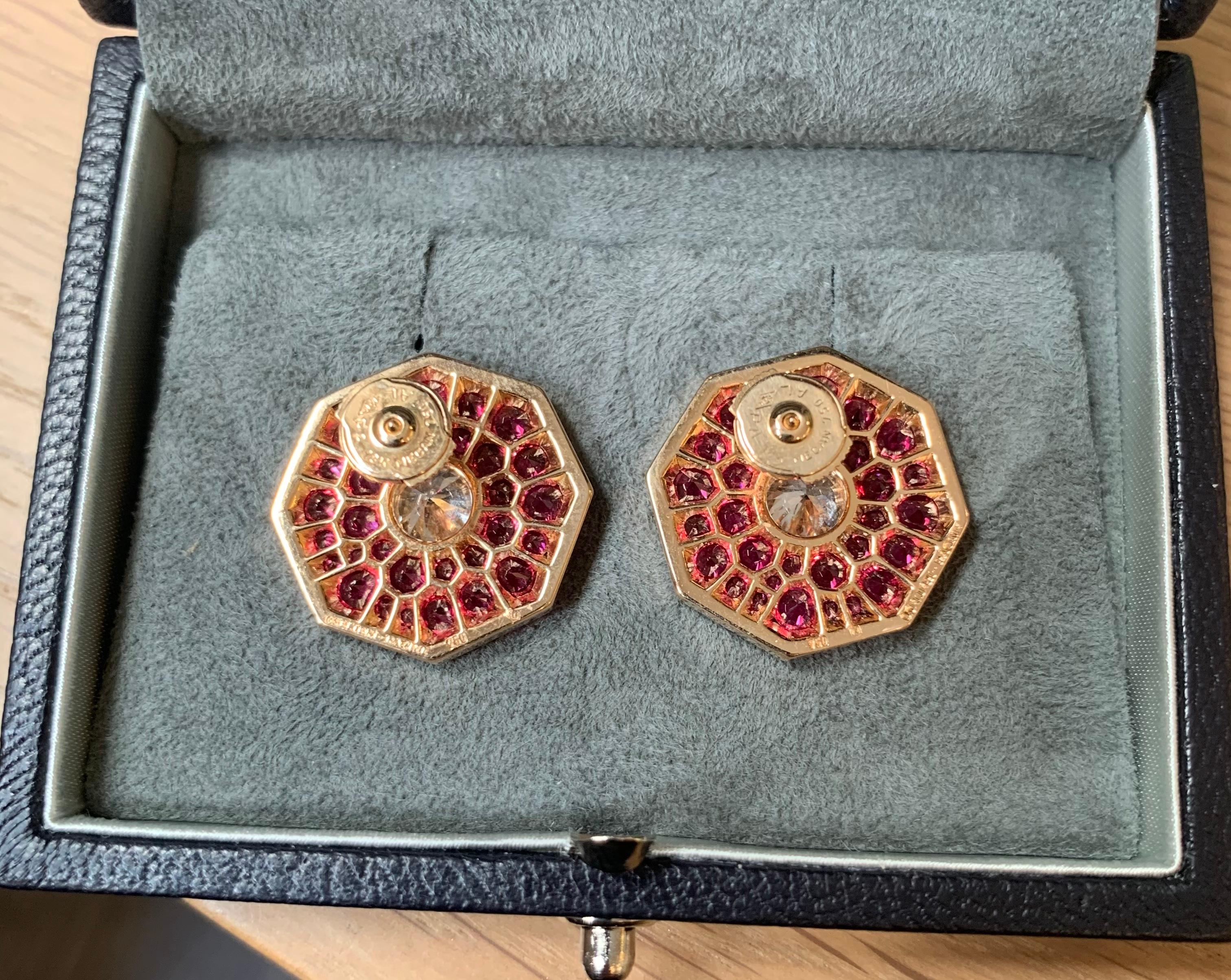 Diamond and Spinel Earrings In New Condition For Sale In Genève, CH