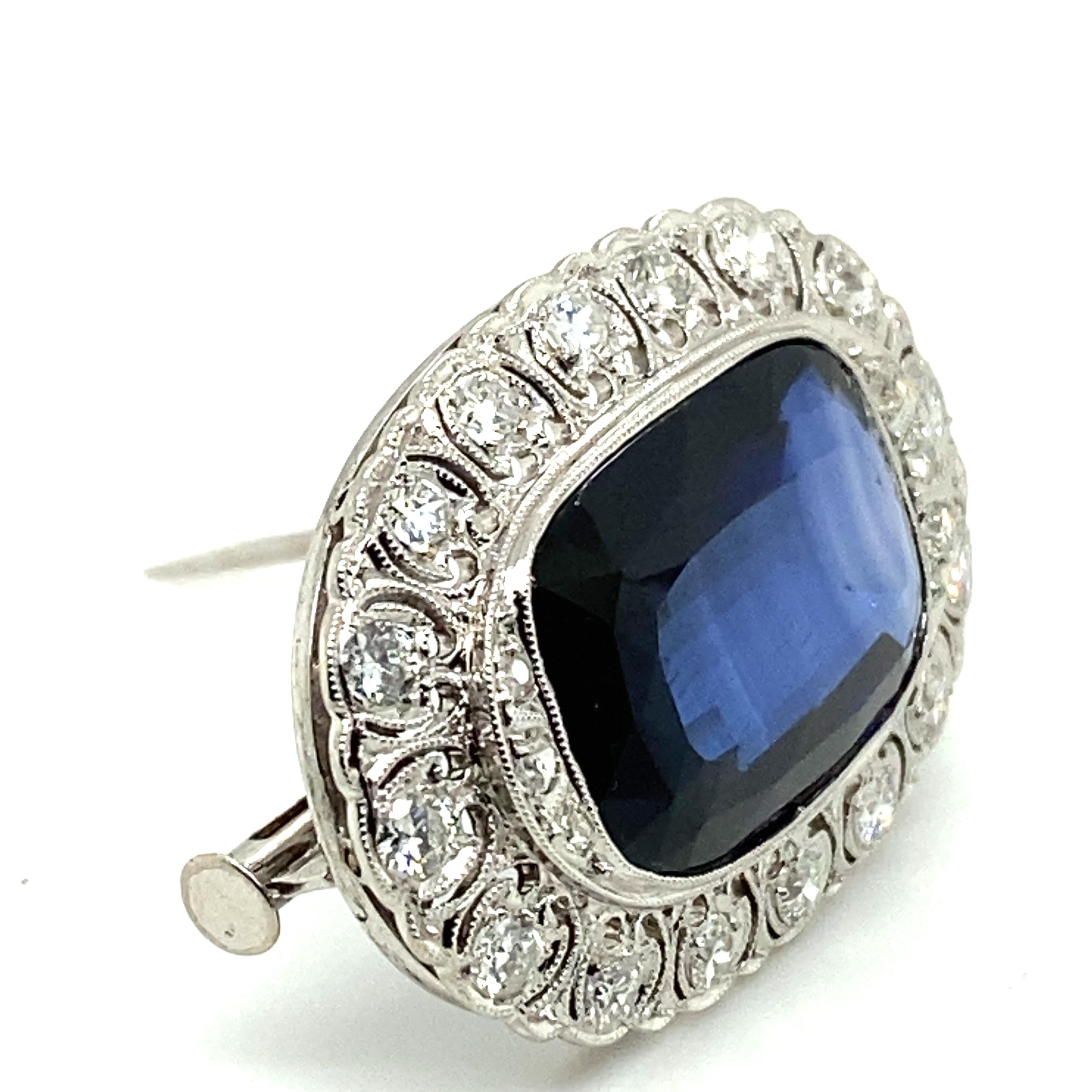 diamond and sapphire brooch