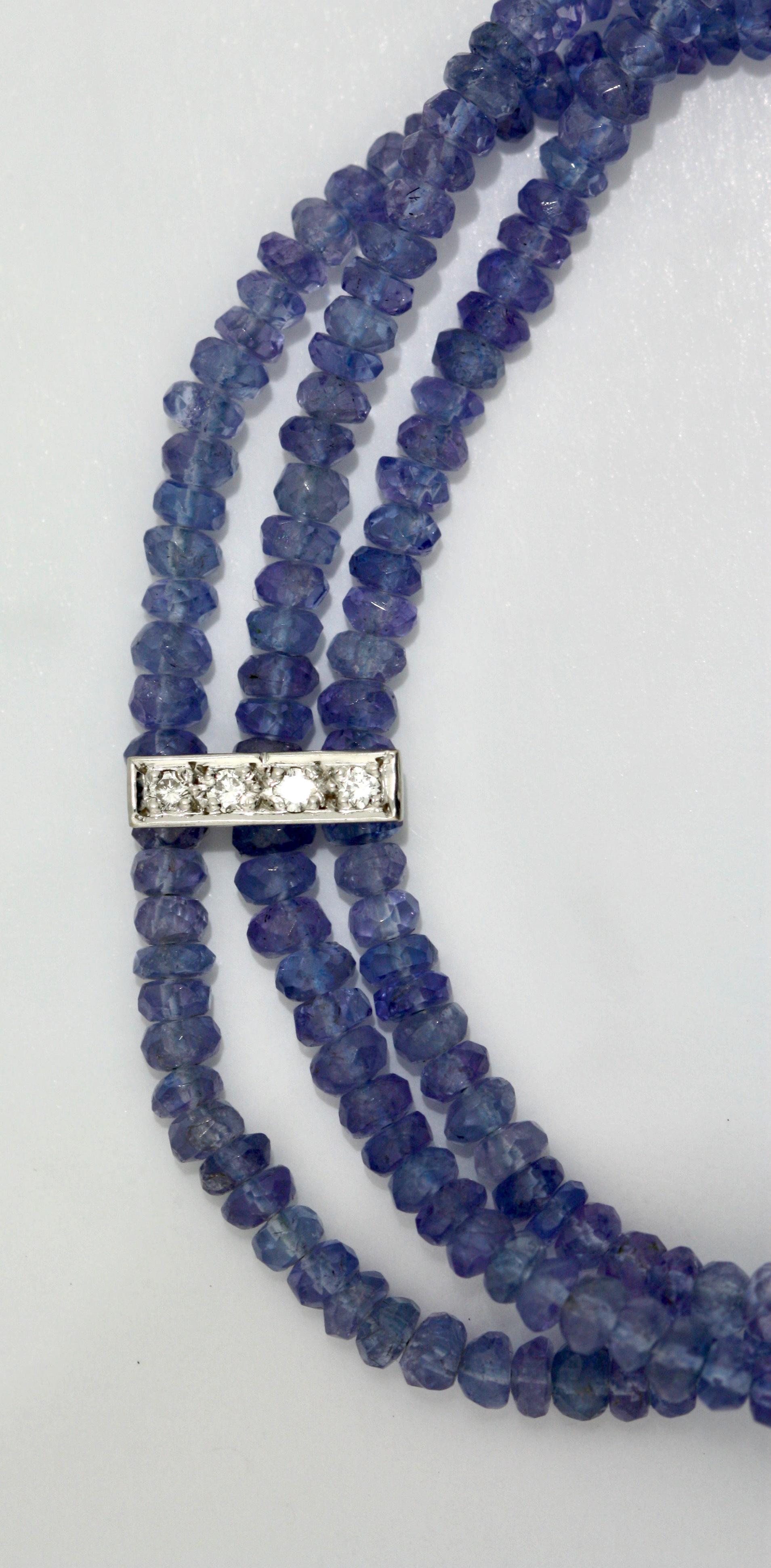 Diamond and Tanzanite Bracelet In Good Condition For Sale In Palm Beach, FL
