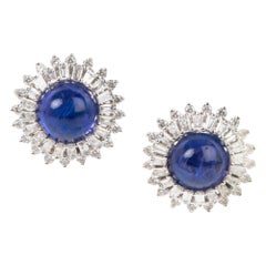 Diamond and Tanzanite Stud Earrings