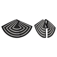 Diamond and Titanium Fan Earrings