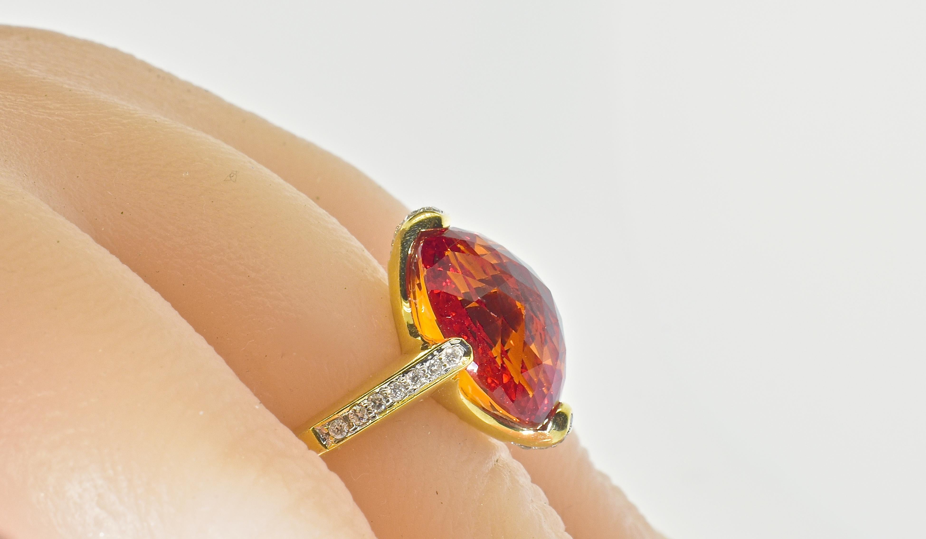 Rose Cut Diamond and Topaz and 18K Ring by Gadi