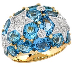 Diamond and Topaz Star Ring
