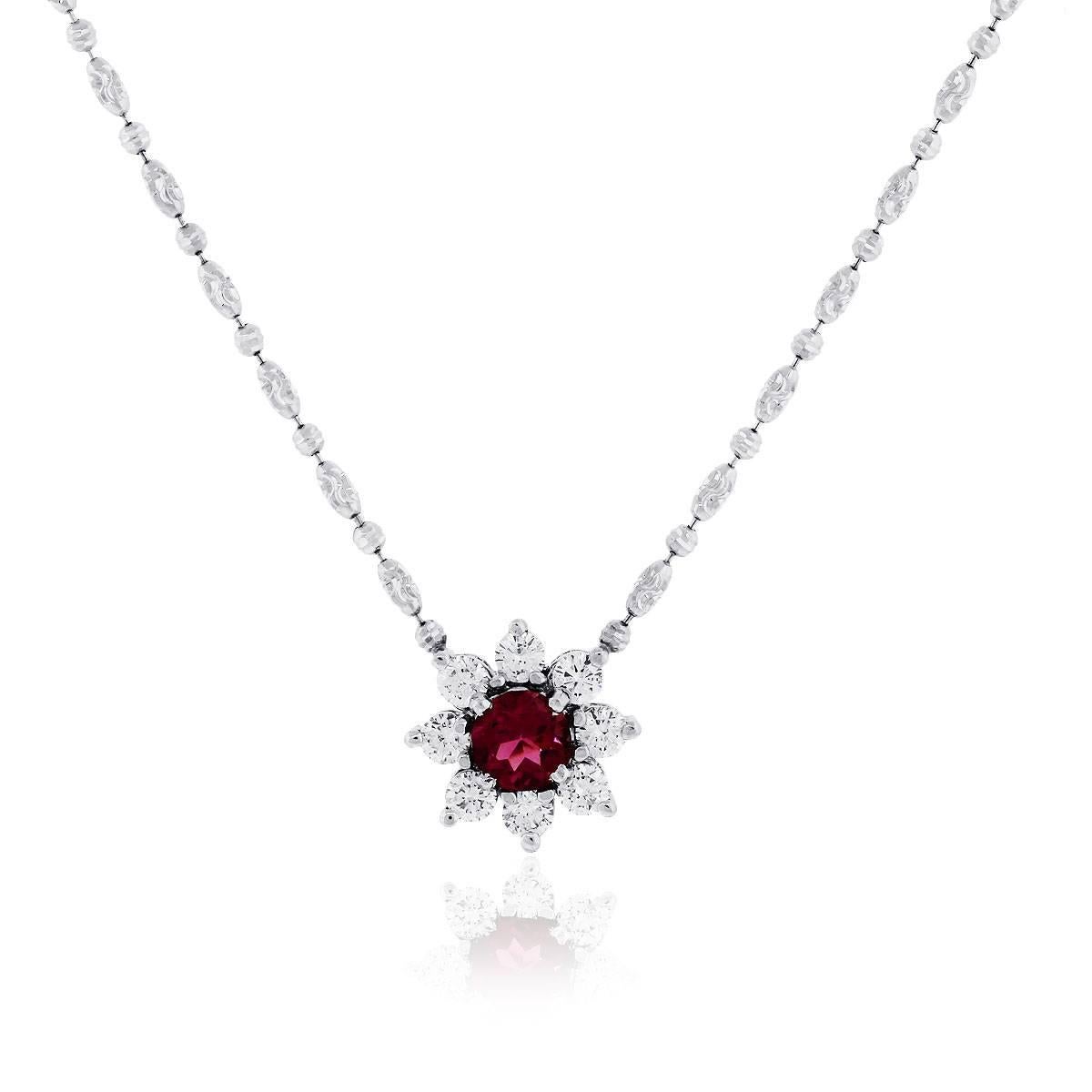 Material: 14k white gold
Diamond Details: Approximately 0.96ct round diamonds and Diamond is G/H in color and VS in clarity
Gemstone Details: Approximately 0.86ct of Tourmaline.
Pendant Measurements: 0.27″ x 0.59″ x 0.59″
Necklace Measurements: 16″