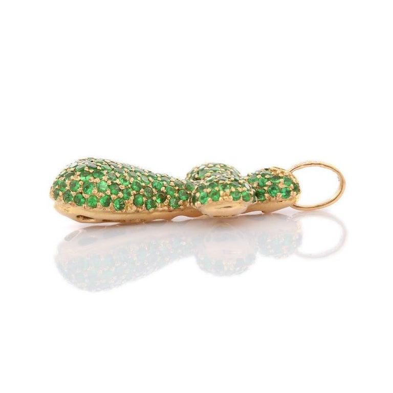 De las mujeres Colgante Cruz de Diamantes y Tsavorita en Sólido de 18kt  Oro amarillo en venta