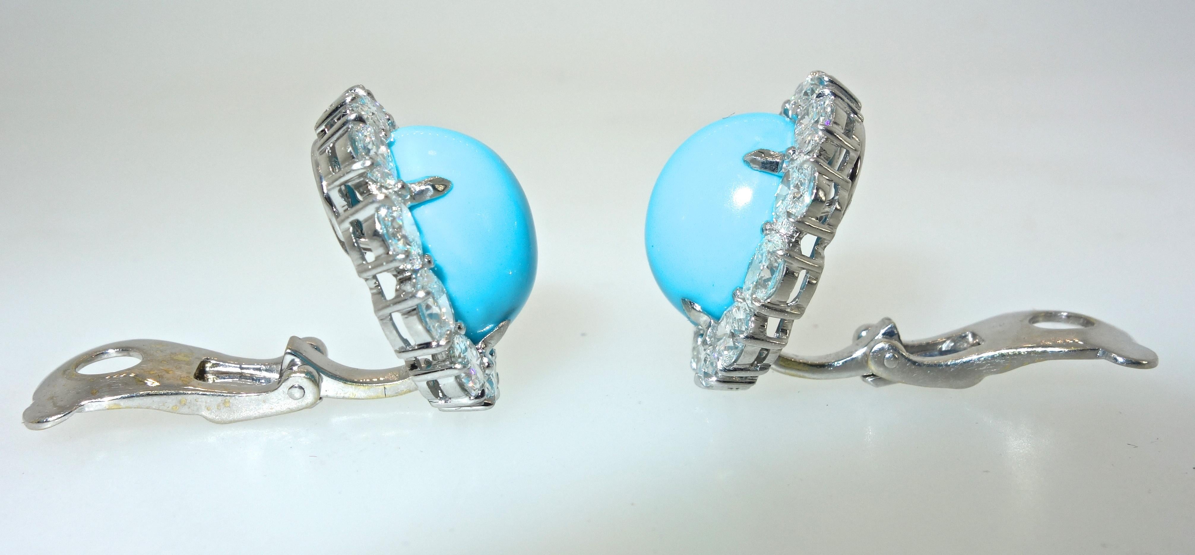 diamond and turquoise earrings