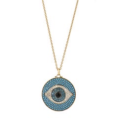 Diamond and Turquoise Evil Eye Pendant