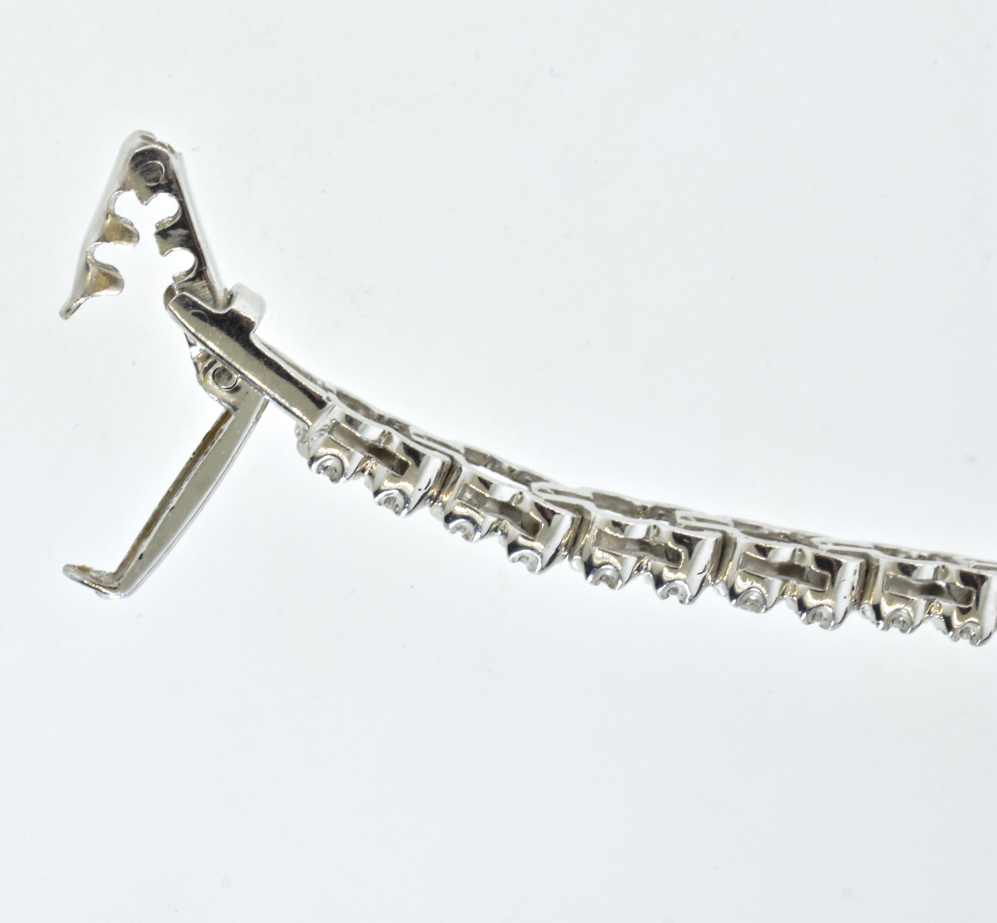 Diamond and White Gold Bracelet with Hidden Watch, Croton, circa 1960 4