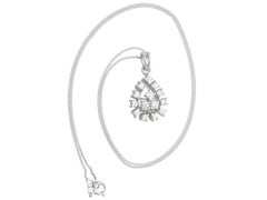 0.70ct Diamond Cluster Pendant in 18k White Gold, Circa 2000