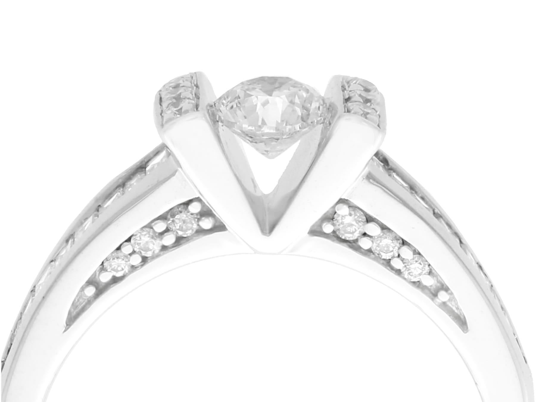 An impressive contemporary 0.72 carat diamond and 14 karat white gold dress ring; part of our diverse diamond jewelry and estate jewelry collections.

This fine and impressive diamond dress ring has been crafted in 14k white gold.

The chevron
