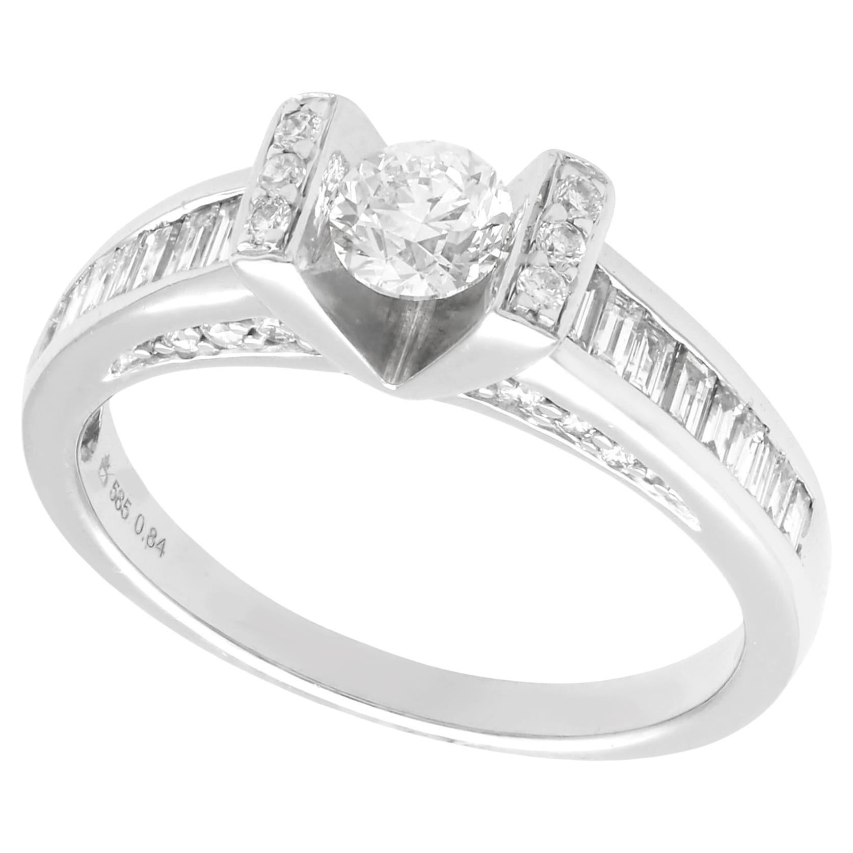 G Colour Diamond and 14K White Gold Cocktail Ring For Sale