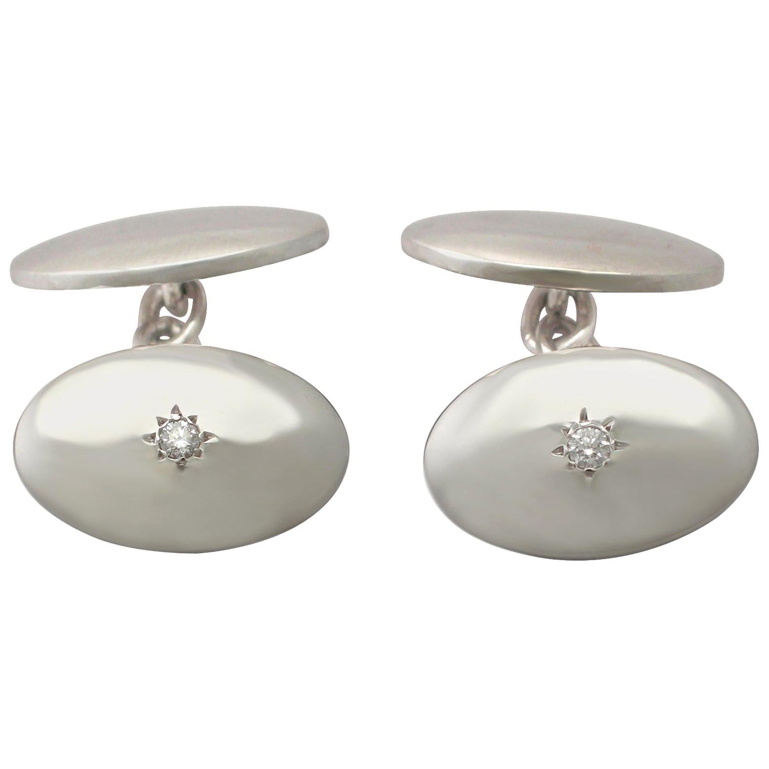 Audemars Piguet White Gold Diamond Royal Oak Cufflinks at 1stDibs