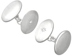 Gemelos de diamantes en oro blanco de 9 quilates