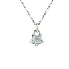 Collier pendentif étoile dansante en or blanc et diamants avec chaîne