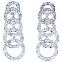 Diamond and White Gold Dangling Earrings