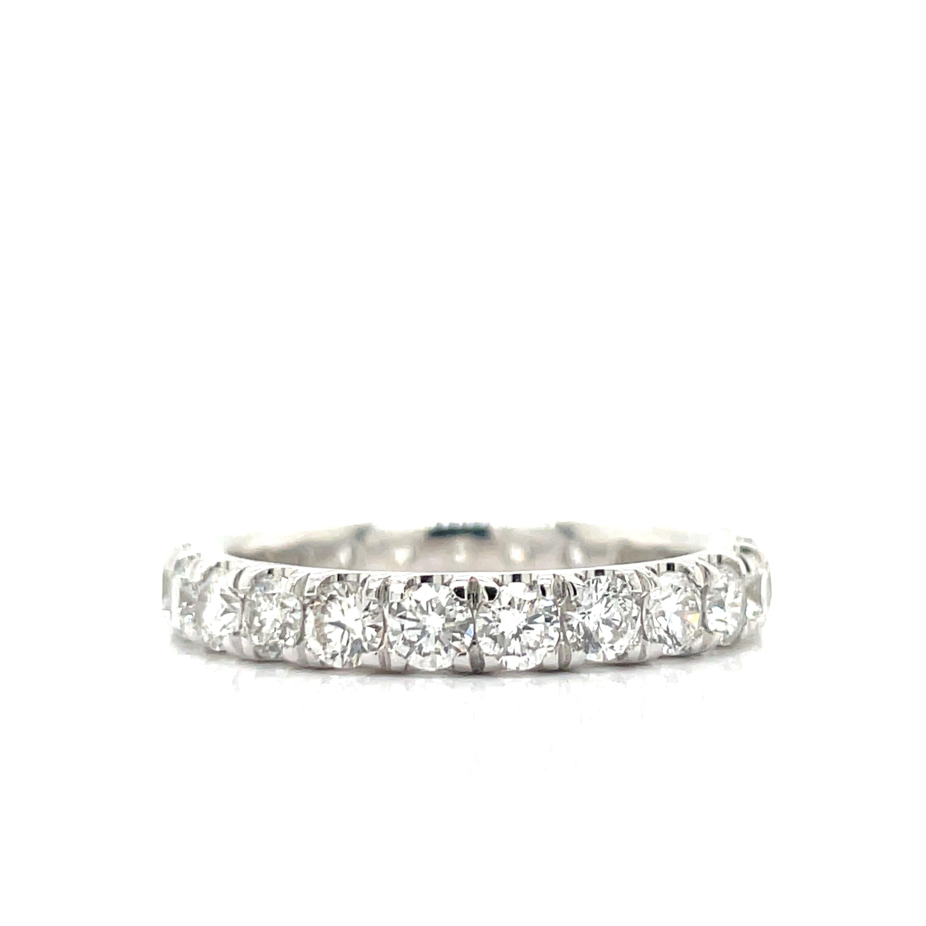 Modern Diamond and White Gold Eternity Band For Sale