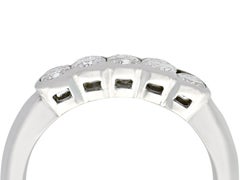 0.95ct Diamond Five Stone Ring in 18k White Gold, England Circa 2000