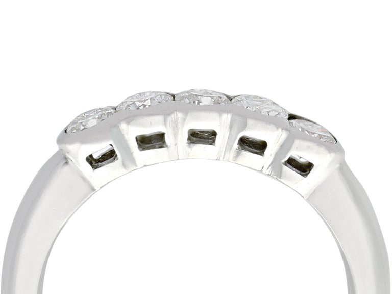 Diamond and White Gold Five Stone Ring For Sale at 1stDibs