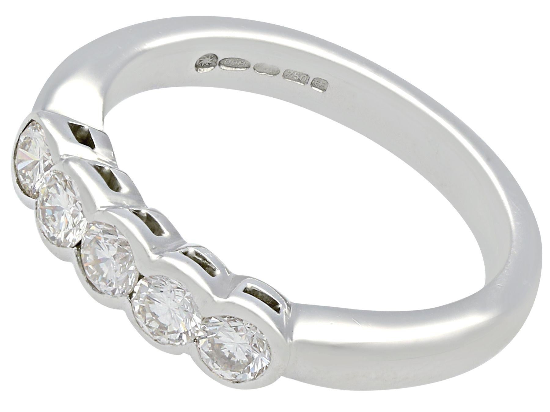 Contemporary Diamond and White Gold Five Stone Ring For Sale