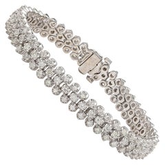 Diamond and White Gold Flexible Strap Bracelet