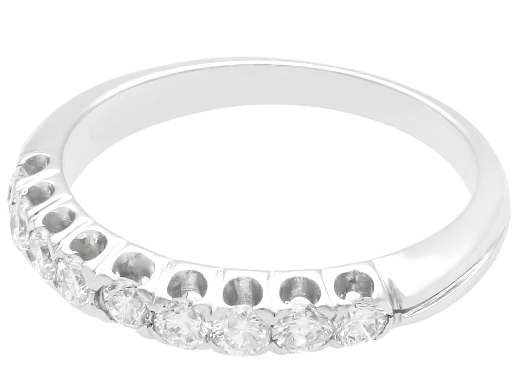 Round Cut Diamond and White Gold Half Eternity Ring, Circa 1970 For Sale